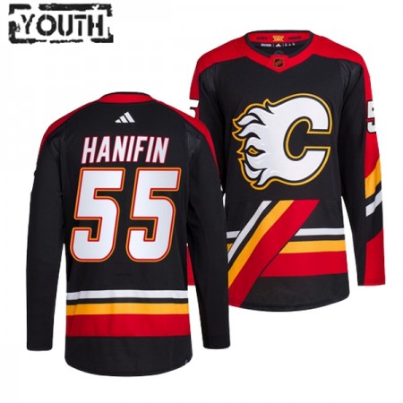 Calgary Flames Trikot Noah Hanifin 55 Adidas 2022-23 Schwarz Reverse Retro 2.0 Authentic - Kinder